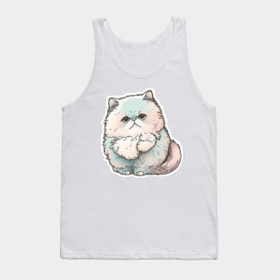 Elegant Persian Cat Sticker for Cat Lovers Tank Top